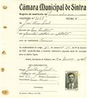 Registo de matricula de carroceiro de 2 ou mais animais em nome de Domingas Valente de Oliveira, moradora em Janas, com o nº de inscrição 2058.
