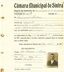 Registo de matricula de carroceiro de 2 ou mais animais em nome de Manuel Isidoro, morador em Sacotes, com o nº de inscrição 2173.