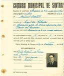Registo de matricula de carroceiro de 2 ou mais animais em nome de Manuel Caetano, morador no Casal dos Ralhados, com o nº de inscrição 1879.