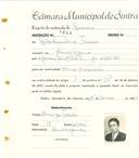 Registo de matricula de carroceiro em nome de Carlos Quintino Ferreira, morador em Almoçageme, com o nº de inscrição 1644.