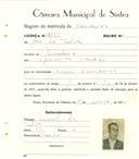 Registo de matricula de carroceiro em nome de José da Silva, morador em Morelena, com o nº de inscrição 1981.