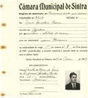 Registo de matricula de carroceiro de 2 ou mais animais em nome de Mário Gonçalves Barros, morador em Agualva, com o nº de inscrição 2214.