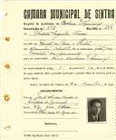Registo de matricula de cocheiro profissional em nome de António Augusto Nunes, morador na Quinta da Bica, Sintra, com o nº de inscrição 618.