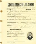 Registo de matricula de cocheiro profissional em nome de João Carlos Cardona, morador em Agualva, com o nº de inscrição 778.