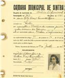 Registo de matricula de cocheiro profissional em nome de Maria Rita Brás Fernandes Reis, moradora em Sintra, com o nº de inscrição 903.
