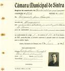 Registo de matricula de carroceiro de 2 ou mais animais em nome de Margarida Ana Chança, moradora em Almoçageme, com o nº de inscrição 2216.
