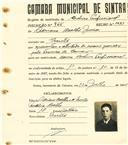 Registo de matricula de cocheiro profissional em nome de Adriano Coelho Júnior, morador na Baratã, com o nº de inscrição 965.