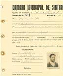 Registo de matricula de cocheiro profissional em nome de Joaquim Cunha e Costa, morador na Quinta da Bica, com o nº de inscrição 621.