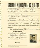 Registo de matricula de cocheiro profissional em nome de Joaquim da Silva Pinho, morador em Queluz, com o nº de inscrição 651.