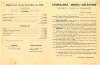 Relatório do conselho de administração da Companhia Sintra Atlântico referente ao ano de 1936.
