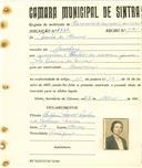 Registo de matricula de carroceiro de 2 ou mais animais em nome de Maria do Carmo, moradora em Assafora, com o nº de inscrição 1944.