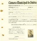 Registo de matricula de carroceiro de 2 ou mais animais em nome de Joaquim Rodrigues Gomes, morador em Sintra, com o nº de inscrição 2159.