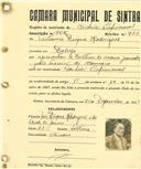 Registo de matricula de cocheiro profissional em nome de António Duque Rodrigues, morador em A-da-Beja, com o nº de inscrição 805.