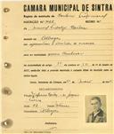 Registo de matricula de cocheiro profissional em nome de Manuel Fidalgo Cortez, morador em Albogas, com o nº de inscrição 1026.