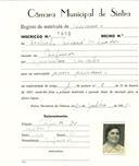 Registo de matricula de carroceiro em nome de Deolinda Nazaré dos Santos, moradora em Nafarros, com o nº de inscrição 1970.