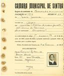 Registo de matricula de carroceiro 2 ou mais animais em nome de Maria Jesuína, moradora na Azóia, com o nº de inscrição 1811.