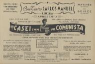 Programa do filme "Casei Com Um Comunista" realizado por Robert Stevenson com a participação de Robert Ryan e Laraine Day.