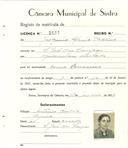 Registo de matricula de carroceiro em nome de Joaquina Maria Sapina, moradora em São João das Lampas, com o nº de inscrição 2058.