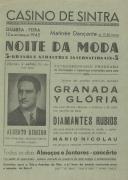 Programa da Noite da Moda e variedades com a participação de Alberto Ribeiro, Granada y Glória, Diamantes Rubios e Mário Nicolau no dia 12 de setembro 1945.
