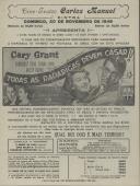 Programa do filme comédia Todas as Raparigas Devem Casar produzido por Dore Schary com a participação de Cary Grant, Franchot Tone, Diana Lynn e Betsy Drake. 