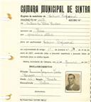 Registo de matricula de cocheiro profissional em nome de António da Silva Cardoso, morador em Belas, com o nº de inscrição 1127.