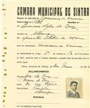 Registo de matricula de carroceiro 2 animais em nome de Luciano Lopes da Cruz, morador em Albarraque, com o nº de inscrição 1622.