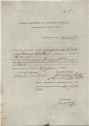 Ordem de cobrança para pagamento de uma licença  passada  Joaquim da Costa, morador no Pendão.