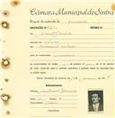 Registo de matricula de carroceiro em nome de Manuel Gonçalves, morador no Linhó, com o nº de inscrição 1871.