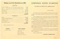 Relatório do conselho de administração da Companhia Sintra Atlântico referente ao ano de 1931.