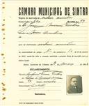 Registo de matricula de cocheiro amador em nome de Joaquim Moreira Fontes, morador em Mem Martins, com o nº de inscrição 640.
