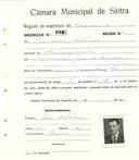 Registo de matricula de carroceiro em nome de Francisco António, morador em Almoçageme, com o nº de inscrição 2183.