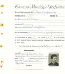 Registo de matricula de cocheiro profissional em nome de Armando Lopes, morador em Queluz, com o nº de inscrição 1189.