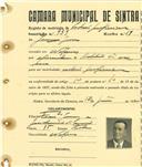 Registo de matricula de cocheiro profissional em nome de Joaquim Gomes, morador em Nafarros, com o nº de inscrição 939.