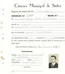 Registo de matricula de carroceiro em nome de António Jorge Rolo Roussado, morador em Mourão, com o nº de inscrição 1921.