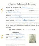Registo de matricula de carroceiro em nome de José Monteiro, morador no Mucifal, com o nº de inscrição 2105.
