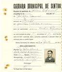 Registo de matricula de cocheiro profissional em nome de José Pedro Assunção, morador no Mucifal, com o nº de inscrição 1115.