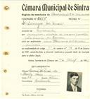 Registo de matricula de carroceiro de 2 ou mais animais em nome de Domingos João Inácio, morador em Fontanelas, com o nº de inscrição 2065.