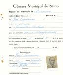 Registo de matricula de carroceiro em nome de José Francisco, morador em Sintra, com o nº de inscrição 2080.