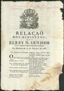 Relação dos ministros que o reio D. José I foi servido despachar por decreto de 17 de outubro de 1768.