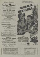 Programa do filme "Fantasia Mexicana" realizado por Karl Tunberg com a participação de Dorothy Lamour e Arturo de Cordova.