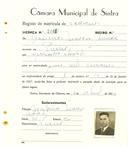 Registo de matricula de carroceiro em nome de Francisco Marcos Simões, morador em Priores, com o nº de inscrição 2012.