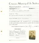 Registo de matricula de carroceiro em nome de Manuel António Canada, morador em Covas, com o nº de inscrição 1711.