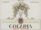 Rótulo para garrafa de vinho branco da Adega Regional de Colares.