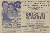 Programa do filme "Duelo de Gigantes" realizado por John Farrow com a participação de Ray Milland, Hedy Lamarr, Macdonald Carey, Mona Freeman e Harry Carey Jr.