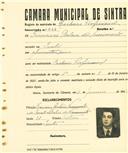 Registo de matricula de cocheiro profissional em nome de Francisco Baleia do Nascimento, morador em Sintra, com o nº de inscrição 634.