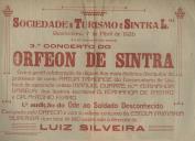Programa do 3º concerto do Orfeon de Sintra sob a direção de Luiz Silveira.
