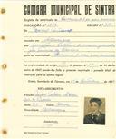 Registo de matricula de carroceiro de 2 ou mais animais em nome de Daniel António, morador em Albarraque, com o nº de inscrição 1884.