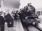 Recriação histórica na estação de Sintra com a locomotiva a vapor modelo 0186 construída no inicio do século XX.
