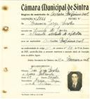 Registo de matricula de cocheiro profissional em nome de Francisco Jorge Dorotea, morador na Quinta do Vasco, com o nº de inscrição 1064.