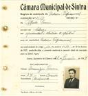 Registo de matricula de cocheiro profissional em nome de Alfredo Pereira, morador no Sabugo, com o nº de inscrição 1060.